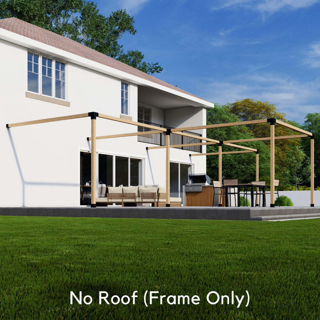 Kit for a Half-Circle Pergola Attached to House - Any Size Up to 36' x 24'