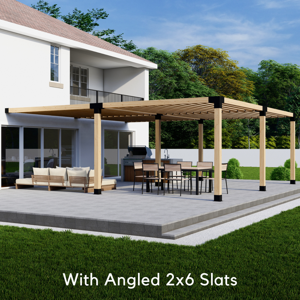 Pergola adossée à la maison 16' x 24' avec toit