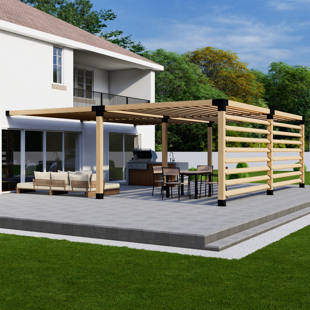 Bracket Kit for a Pergola With Roof and Sides