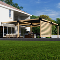 Kit for a Wall-Mounted Pergola With Sun Sails