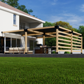 Kit for a Wall-Mount Pergola With Shade Covers