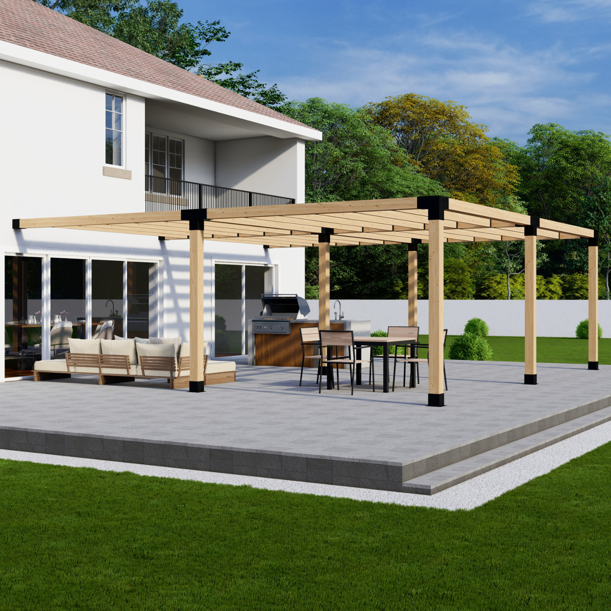 Metal & Cedar Pergola Kit (Brackets & Hardware)