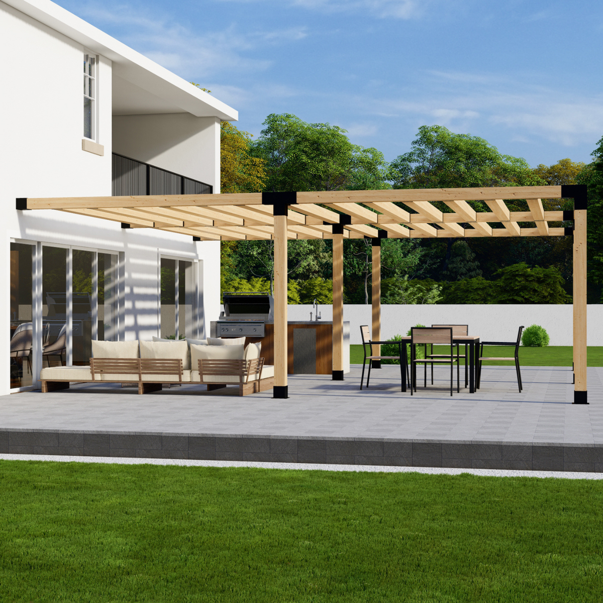 Bracket Kit for a Wooden Pergola Attached to House