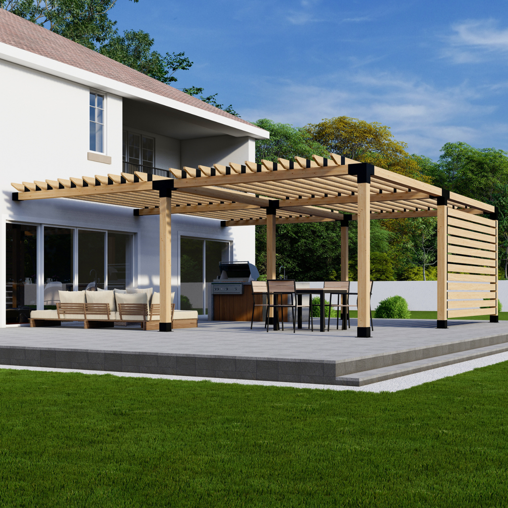 Kit for a Pergola With Wall and Roof Slats