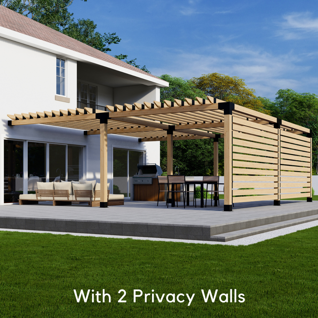 Kit for a Pergola With Wall and Roof Slats