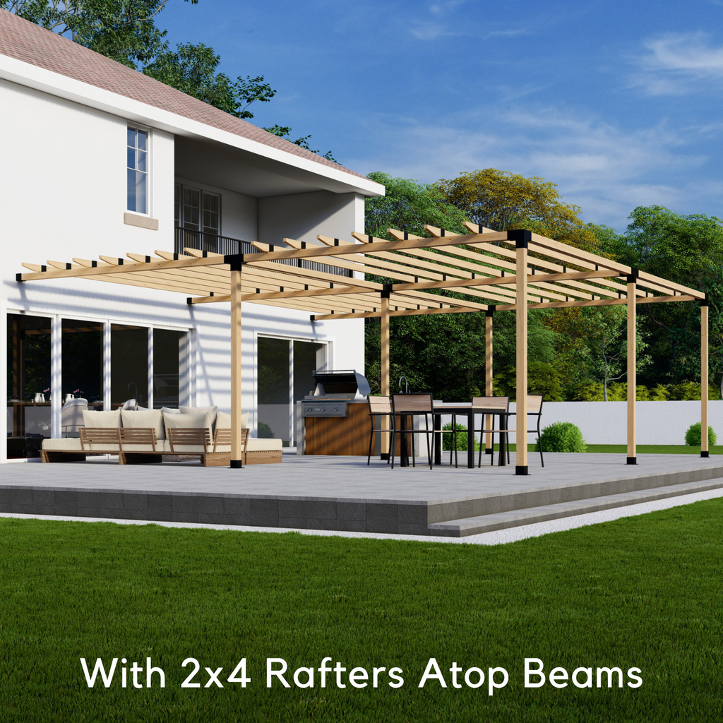 Pergola adossée à la maison 22x16 avec toit