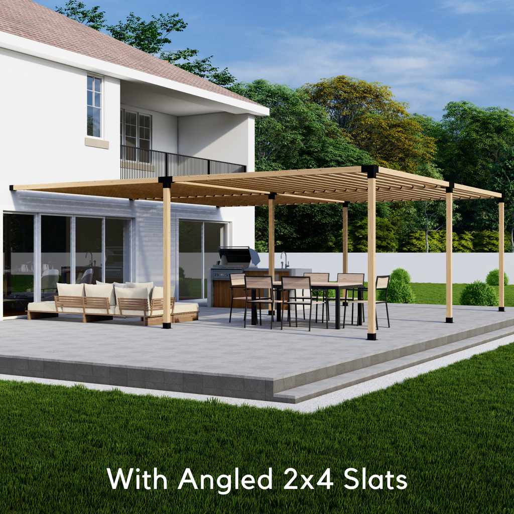 Pergola adossée à la maison 18x18 avec toit