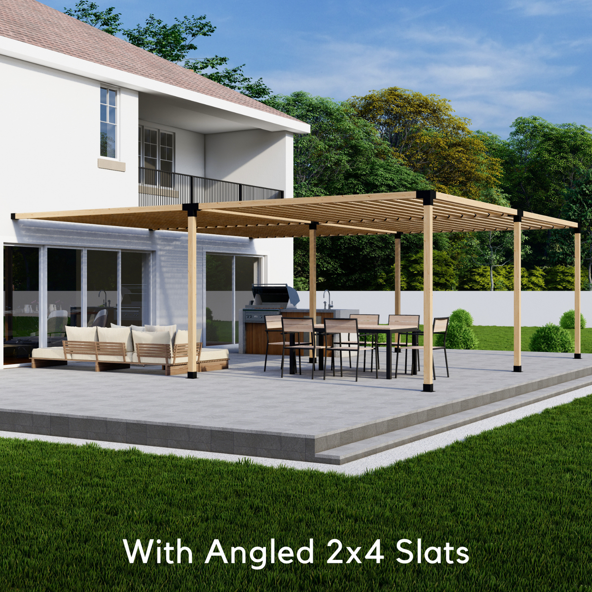 Pergola adossée à la maison 22x16 avec toit