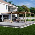 Bracket Kit for a Wall-Mounted Wooden Pergola With Roof