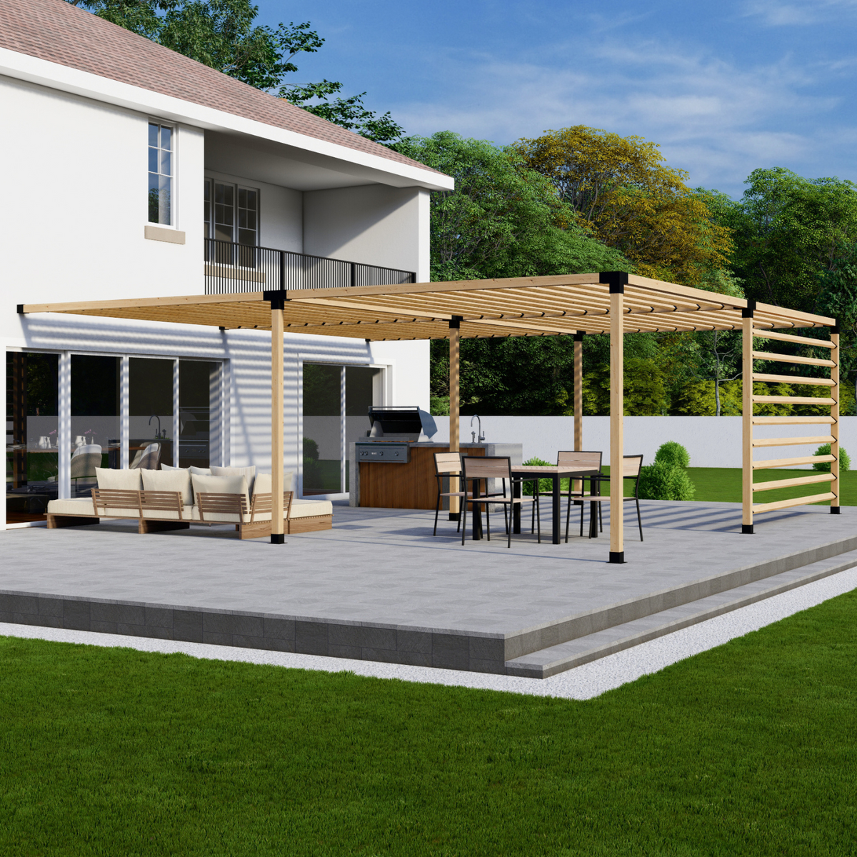 DIY Bracket Kit for a Steel and Wood Pergola