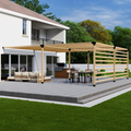 Kit for a Wood & Metal Pergola With Wood Slats