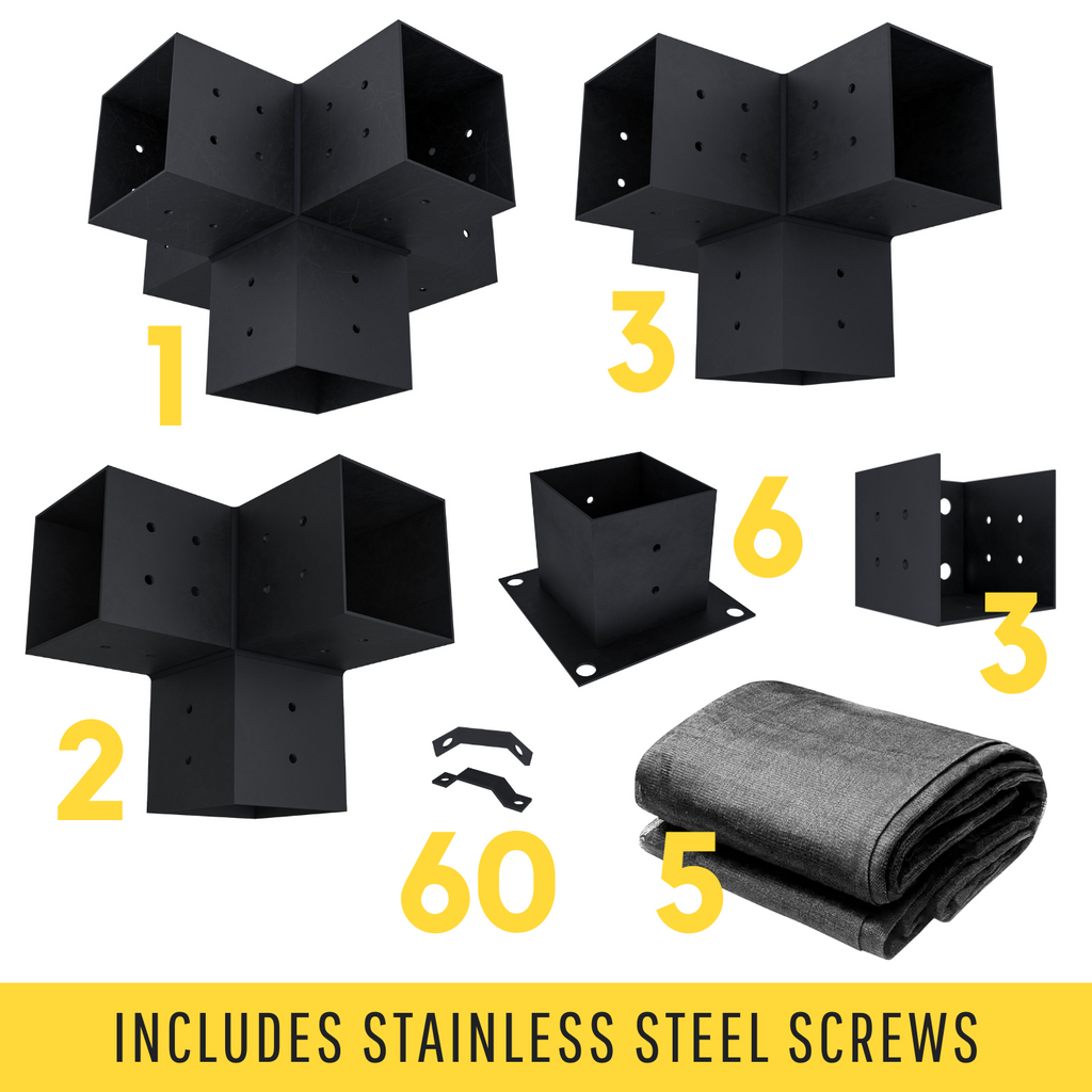 Kit for a Pergola With Sunshade Canopies