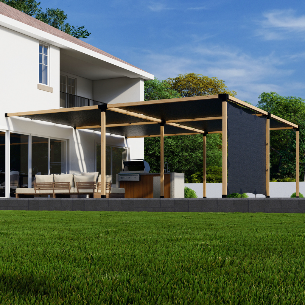 Kit for a Pergola With Sunshade Canopies