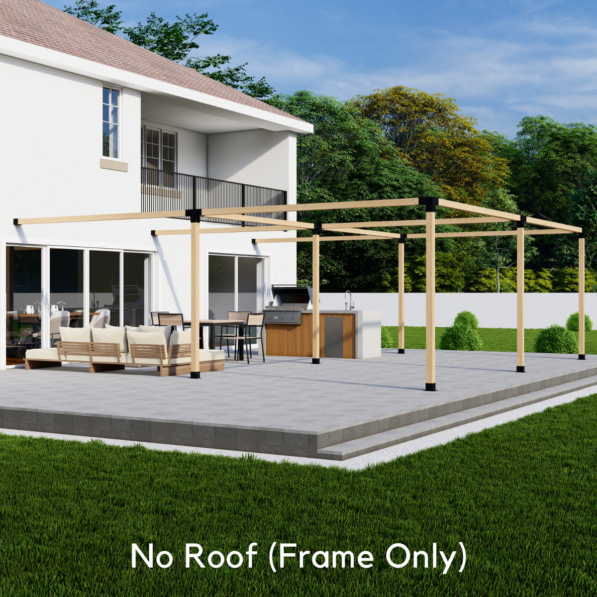 Pergola adossée à la maison 22x16 avec toit