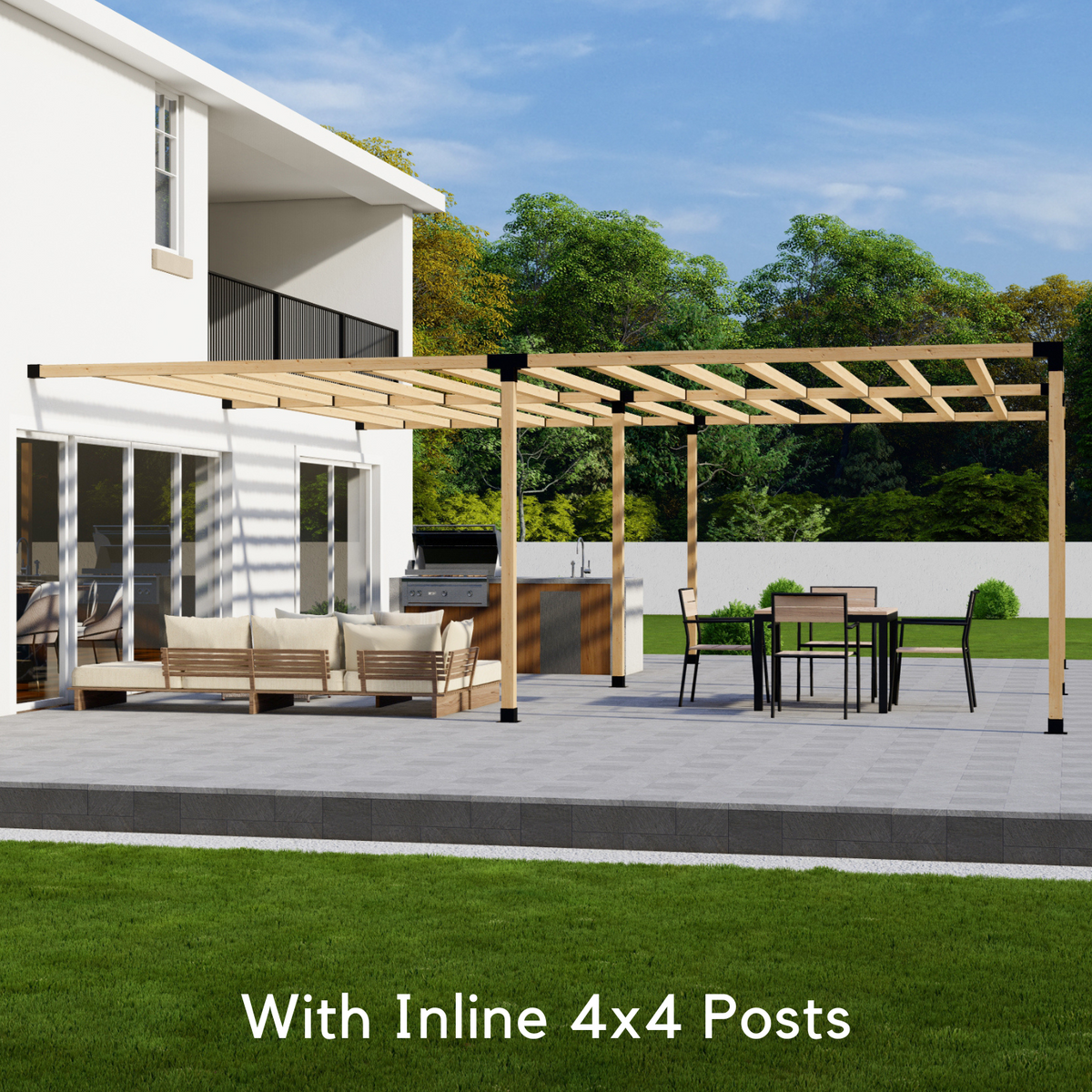 Pergola adossée à la maison 22x16 avec toit