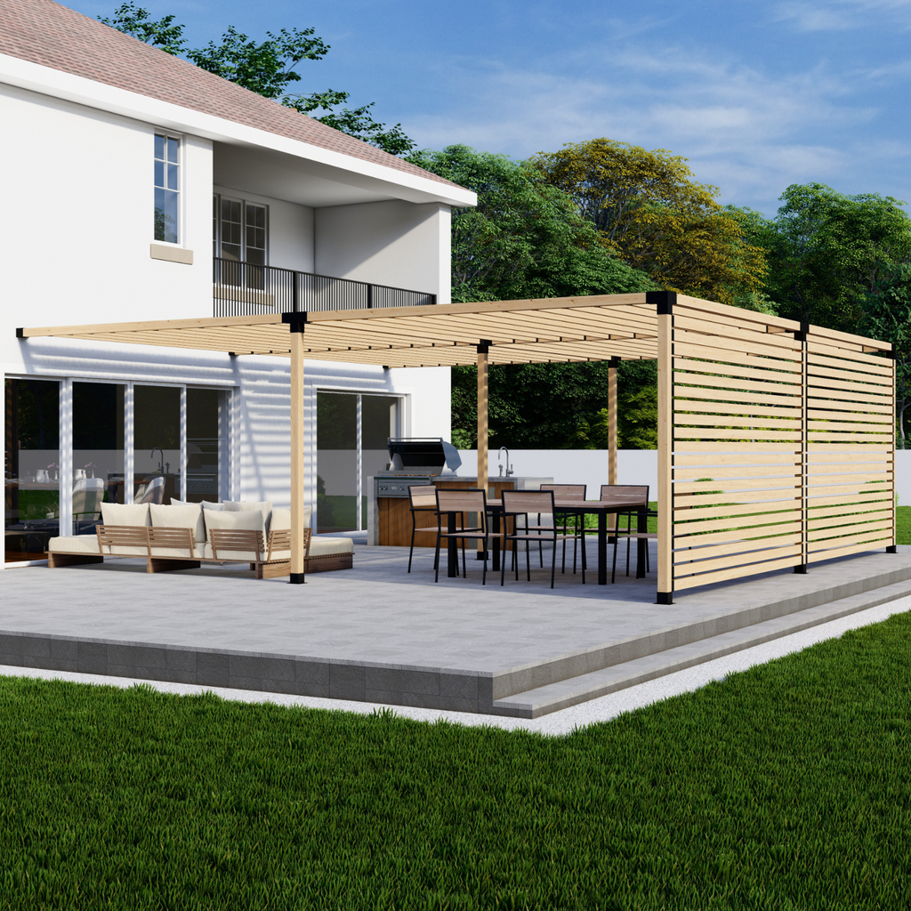 DIY Kit for a Pergola With Sides and Roof