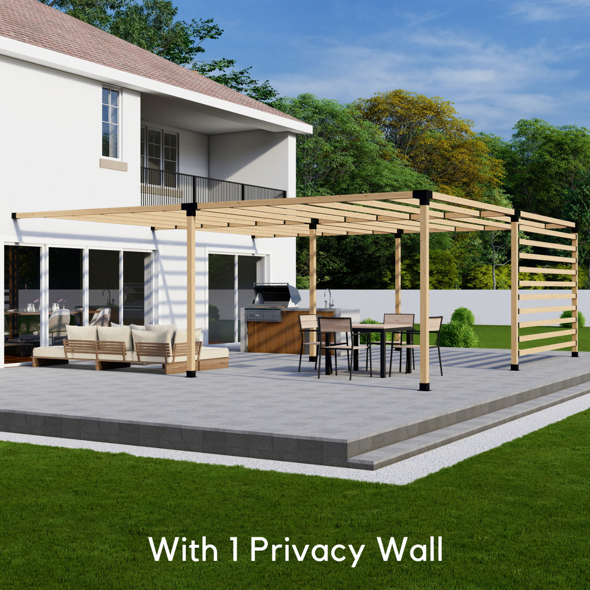 DIY Kit for a Wall-Mounted Pergola Off Deck