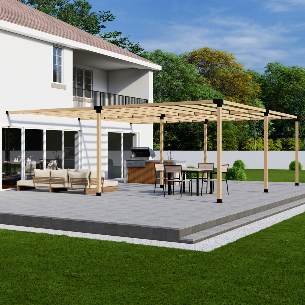 DIY Kit for a Wall-Mounted Pergola Off Deck