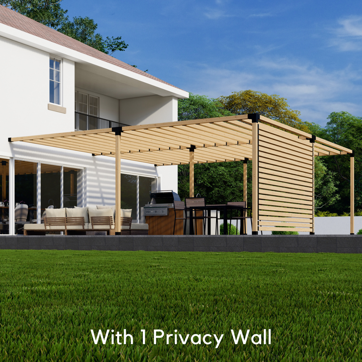 Kit for a Pergola Mounted to House