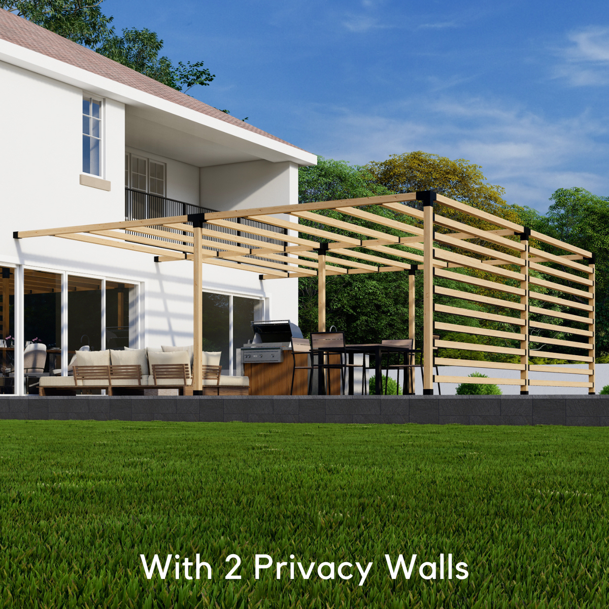 Kit for a Backyard Pergola Attached to House