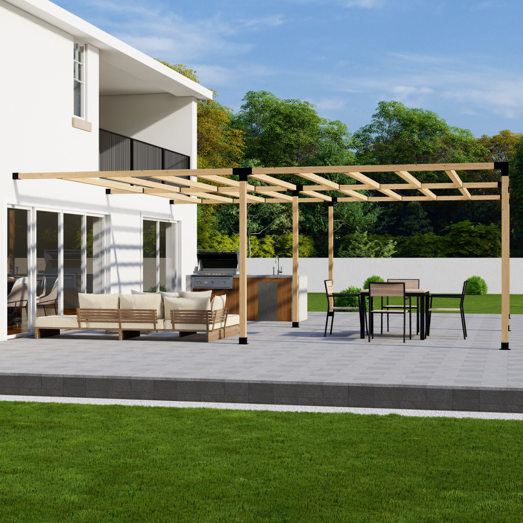 Kit for a Backyard Pergola Attached to House