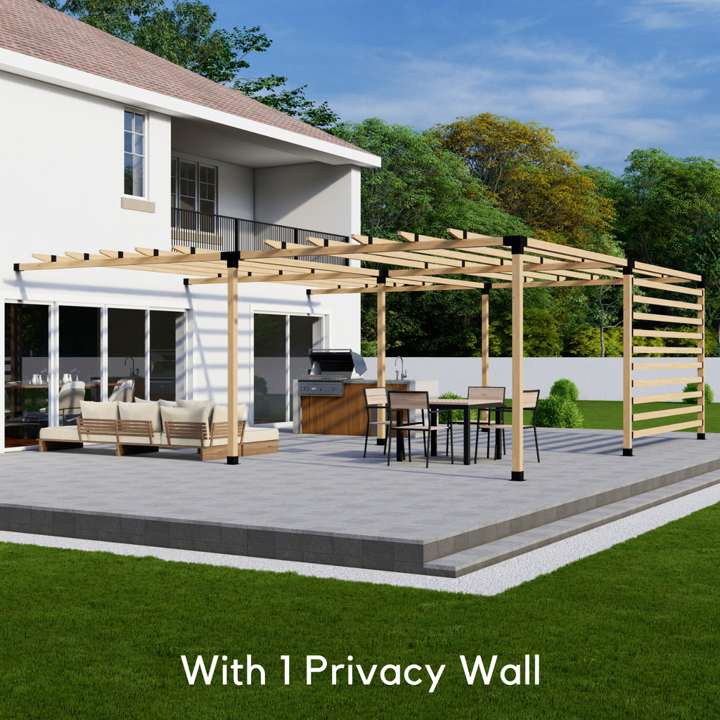Bracket Kit for a Wooden Pergola With Roof Attached to House