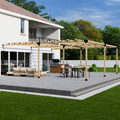 Bracket Kit for a Wooden Pergola With Roof Attached to House
