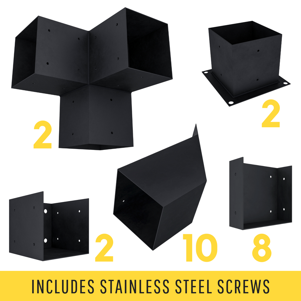 Kit for an Angled Pergola Attached to House