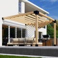 Kit for an Angled Pergola Attached to House