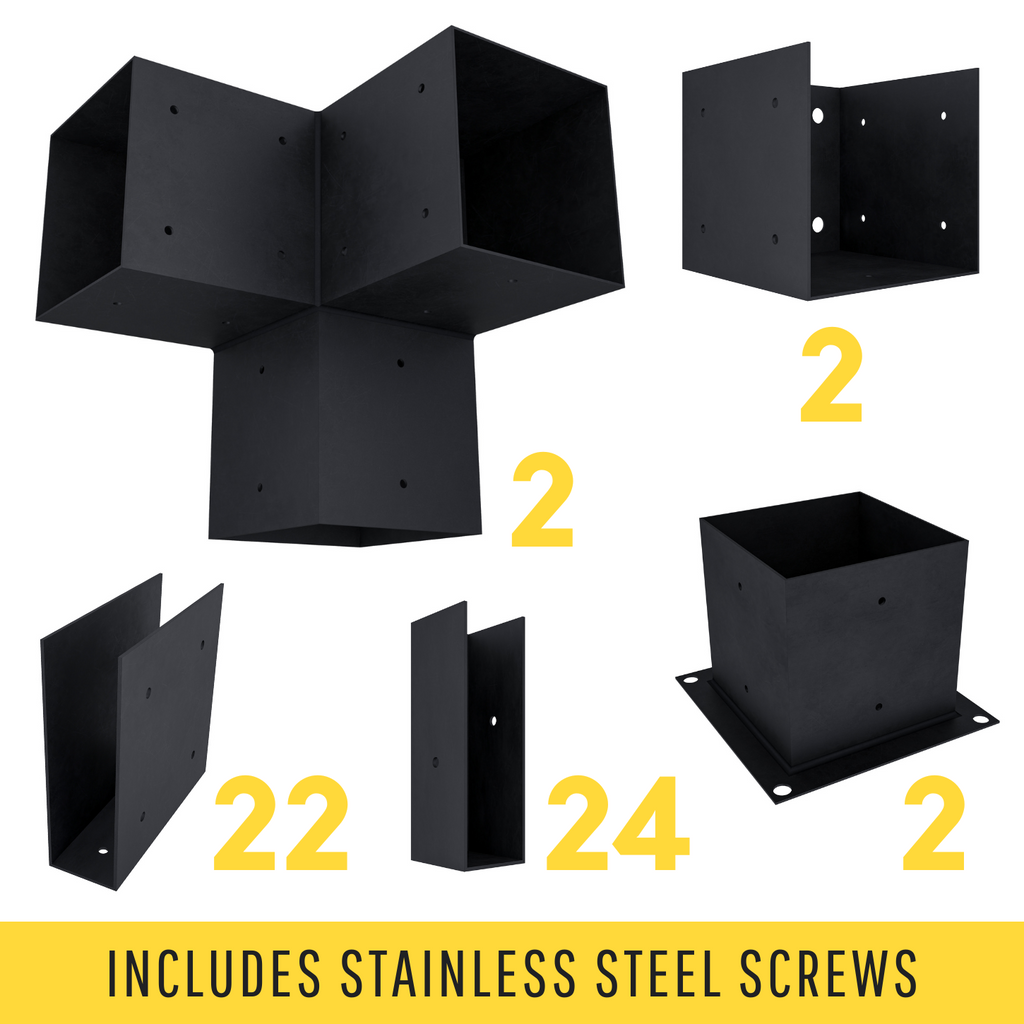 Bracket Kit to Build Wood Attached Pergola