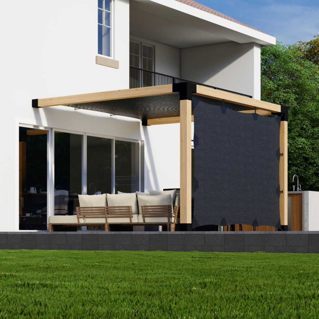 Shade Canopy Covered Pergola Kit