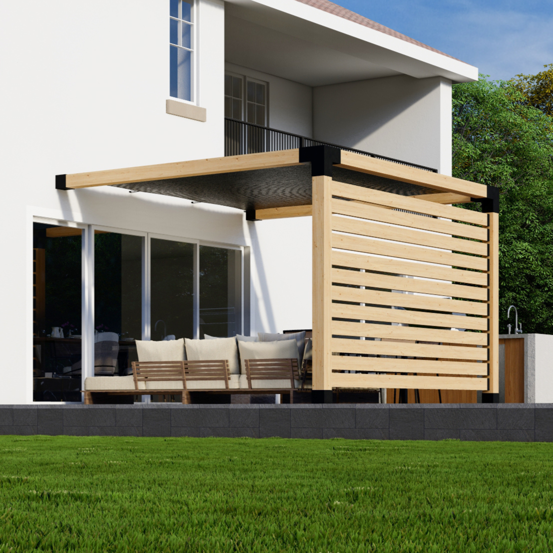Kit for Building a Pergola Over Deck