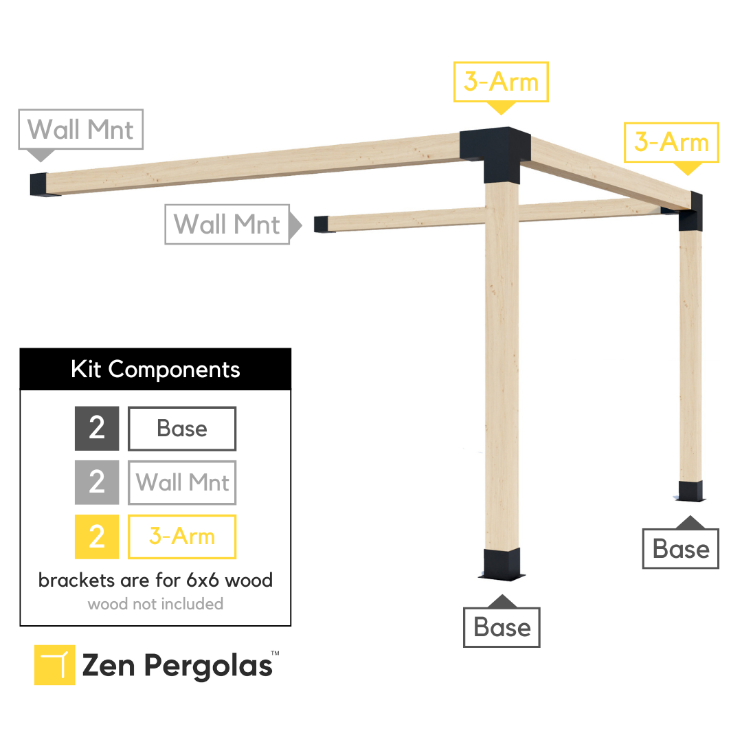 9' x 11' Pergola Attached to House with Roof