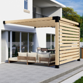 2-Legged Pergola With Roof - Kit for Any Size Attached Pergola Up to 12' x 12'