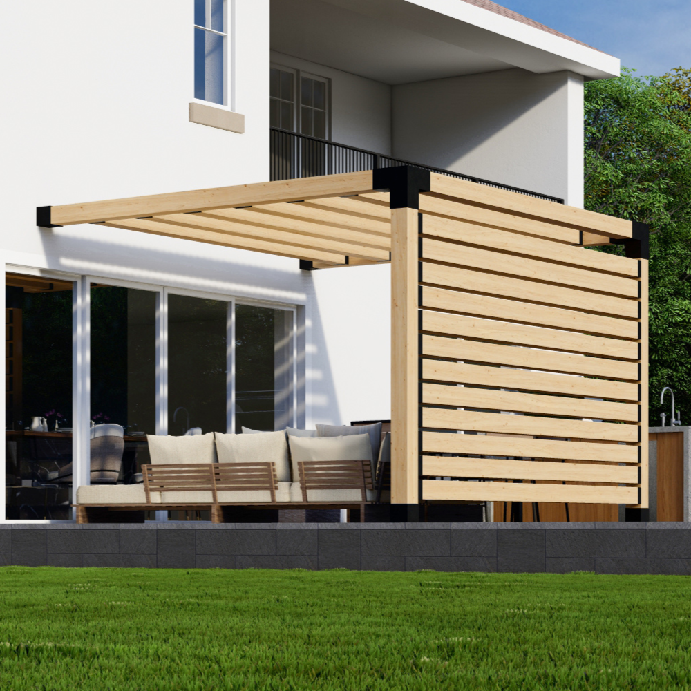 Kit for a Pergola for Small Patio - For Attached Pergola Any Size Up to 12' x 12'