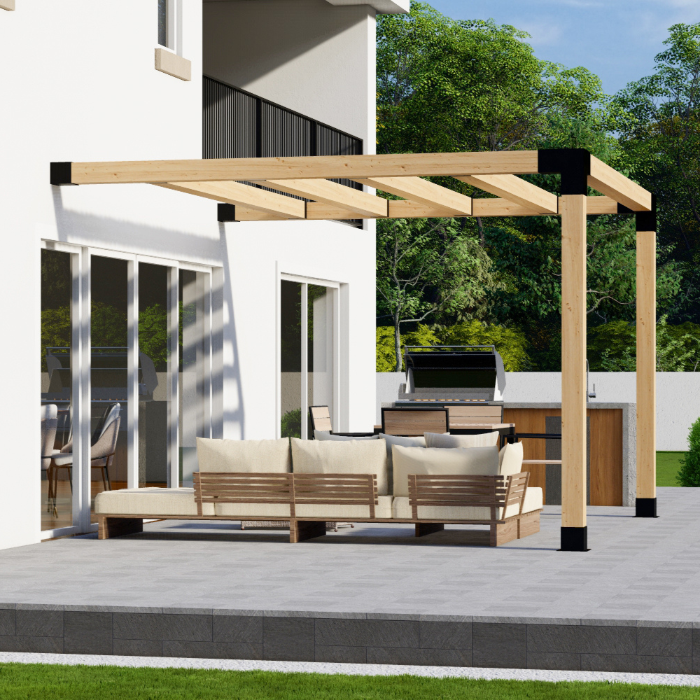 Two-Post Pergola DIY Build Kit - For Attached Pergola Up to 12x12