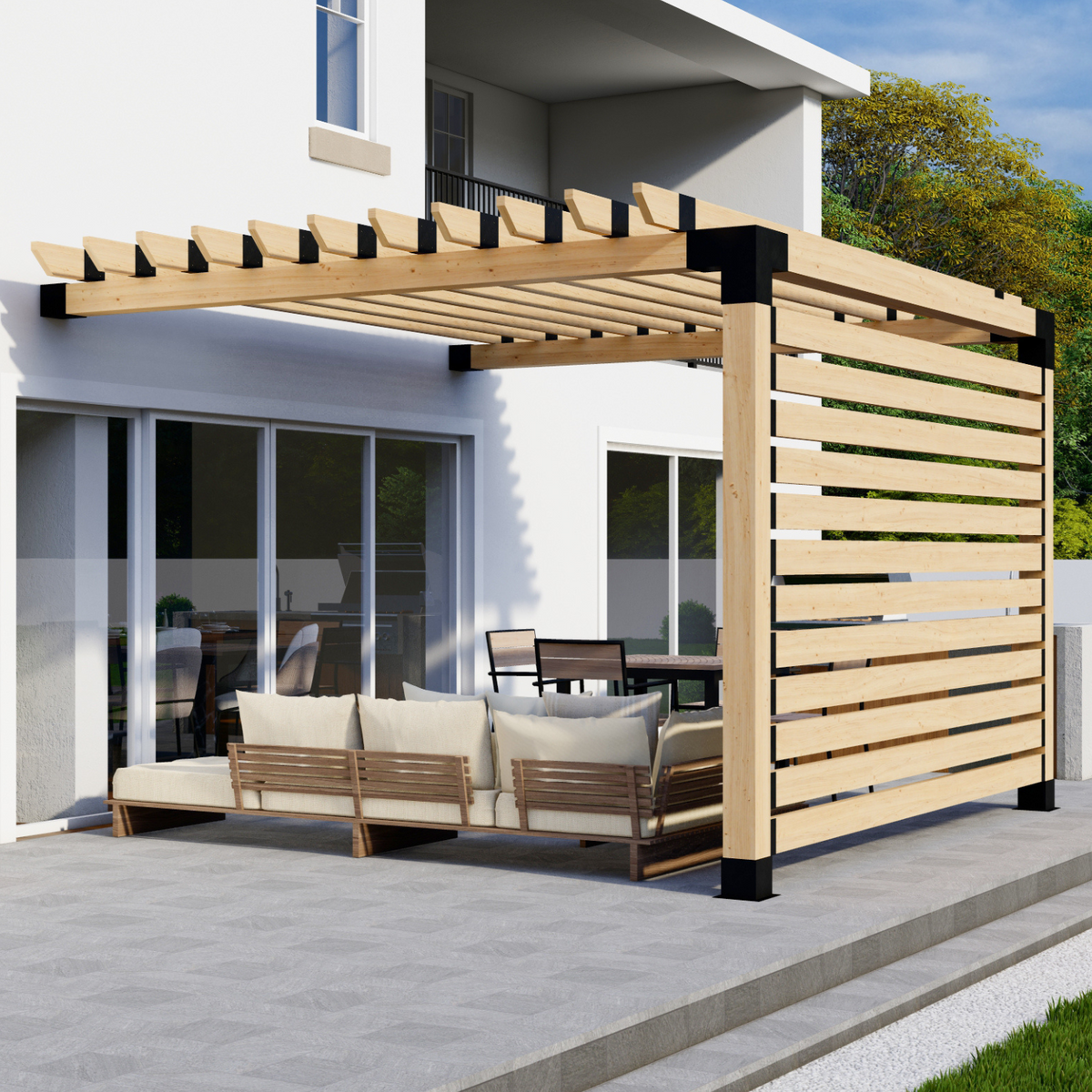 Bracket Kit to Build Wood Attached Pergola