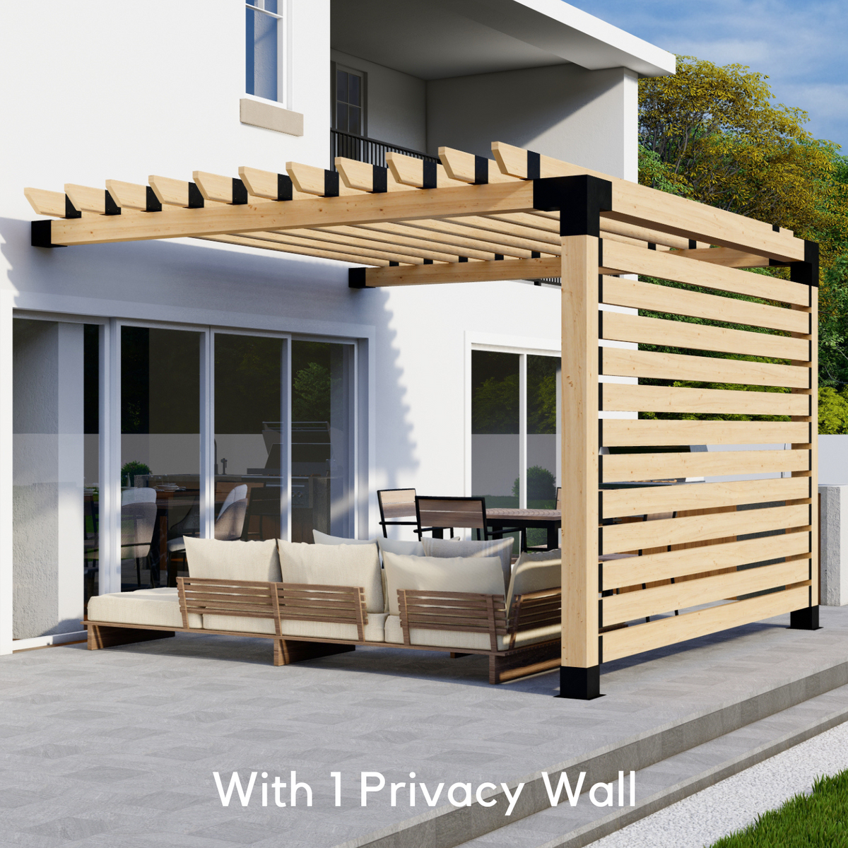 DIY 2-Post Pergola Kit - For Attached Pergola Any Size Up to 12' x 12'