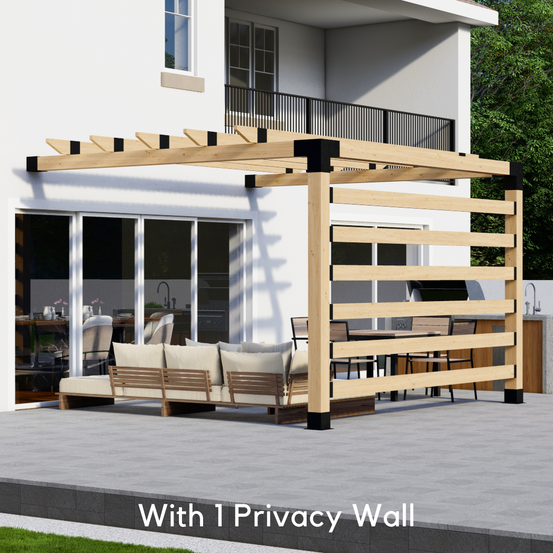 Bracket Kit for a Wooden Pergola With Roof Attached to House - Up to 12' x 12'