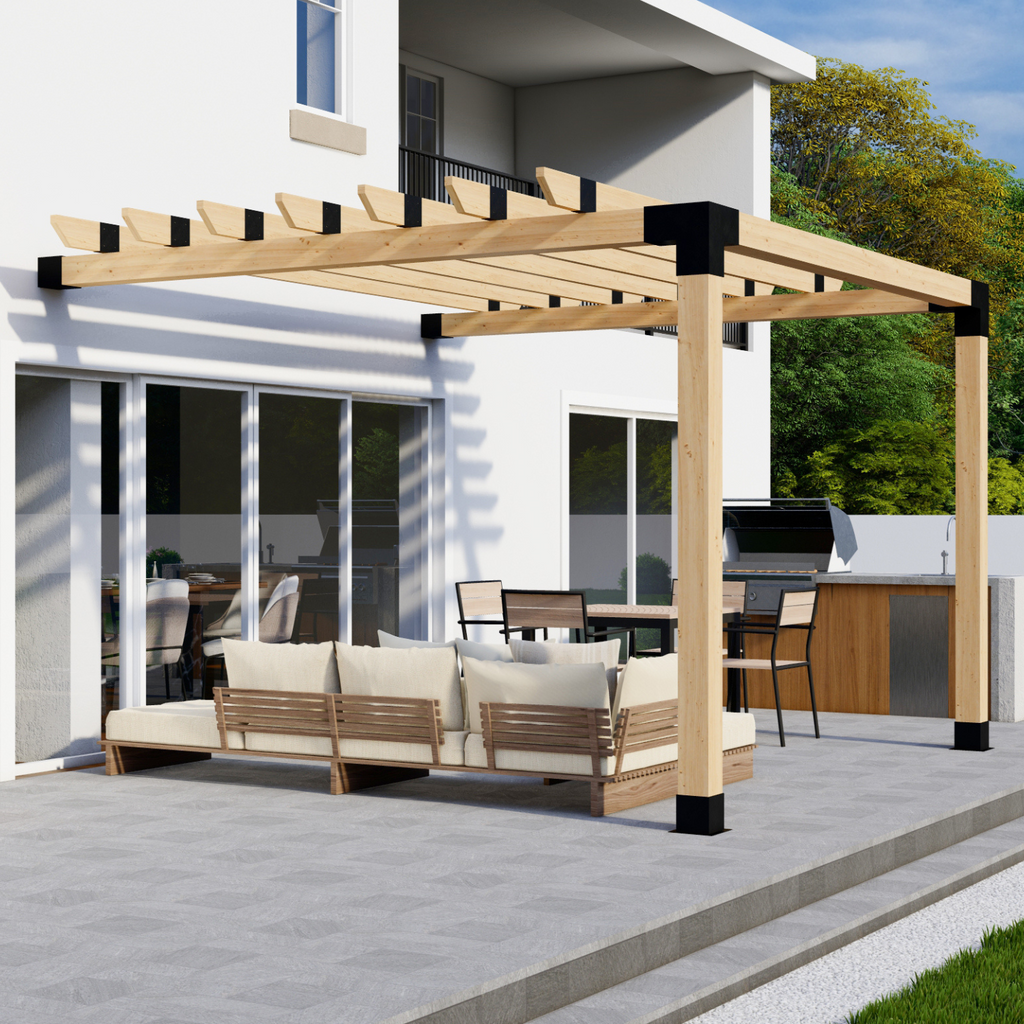 Kit for a Small Pergola Attached to House - Any Size Up to 12' x 12'