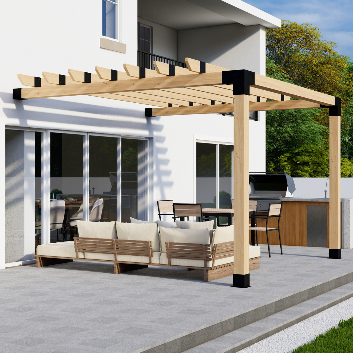 Kit for a Small Pergola Attached to House - Any Size Up to 12' x 12'