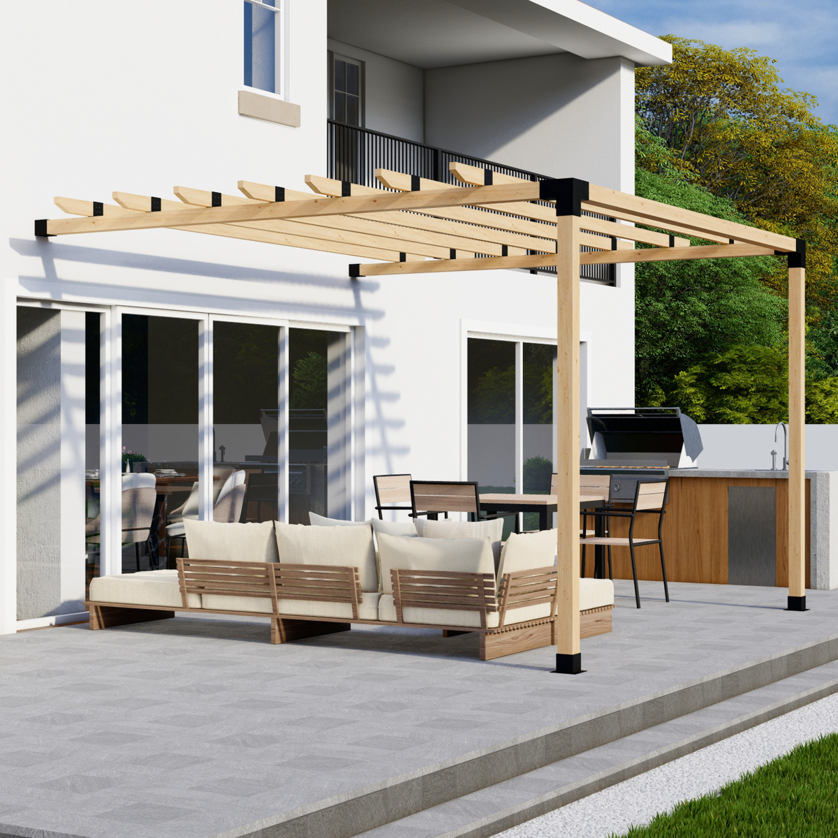 Kit to Build Pergola Attached to House