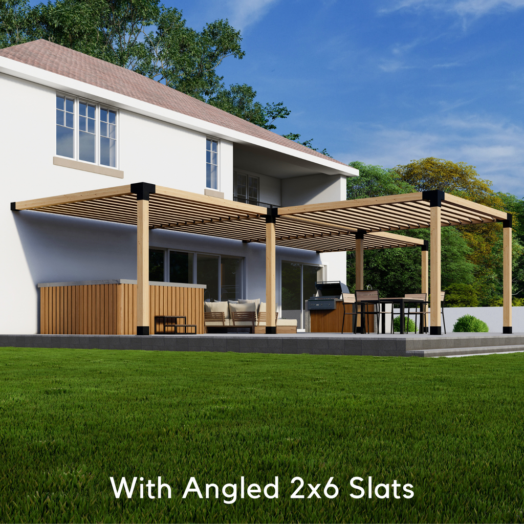 Kit for a Pergola Shaped Like a T - Any Size Up to 36' (Attached) x 24'