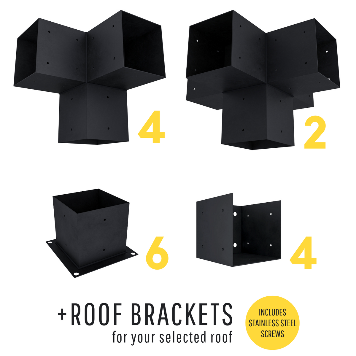 Kit for a Pergola Shaped Like a T - Any Size Up to 36' (Attached) x 24'