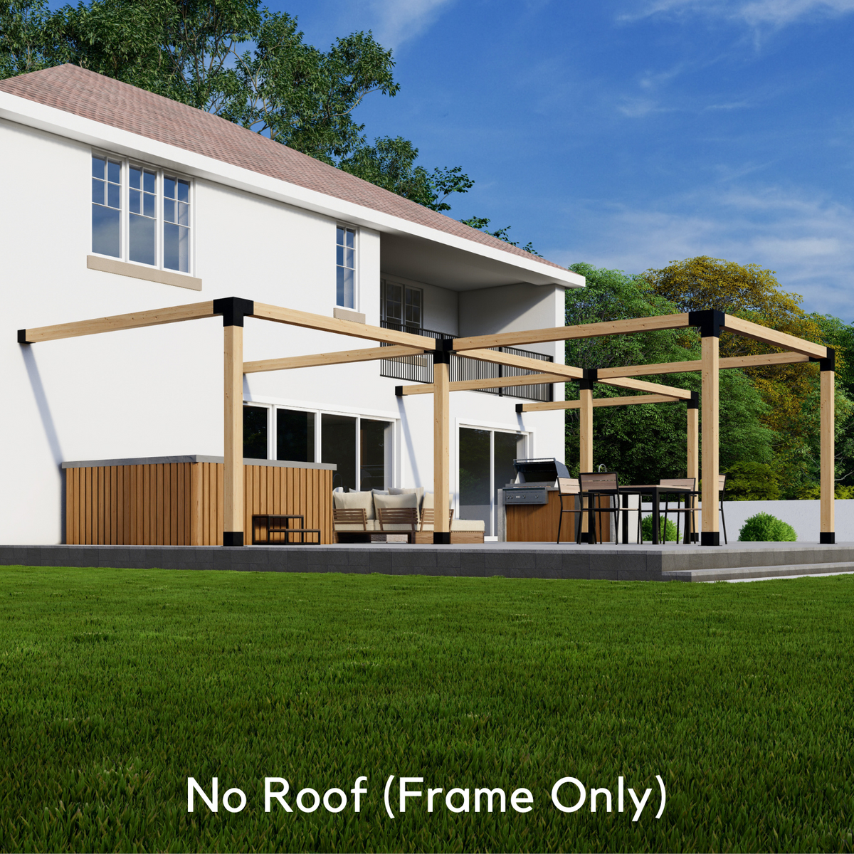 Kit for a Pergola Shaped Like a T - Any Size Up to 36' (Attached) x 24'