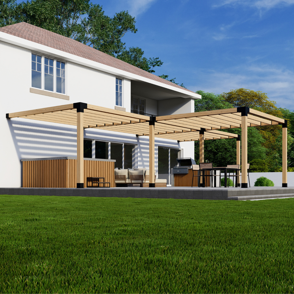 Kit for a Pergola Shaped Like a T - Any Size Up to 36' (Attached) x 24'