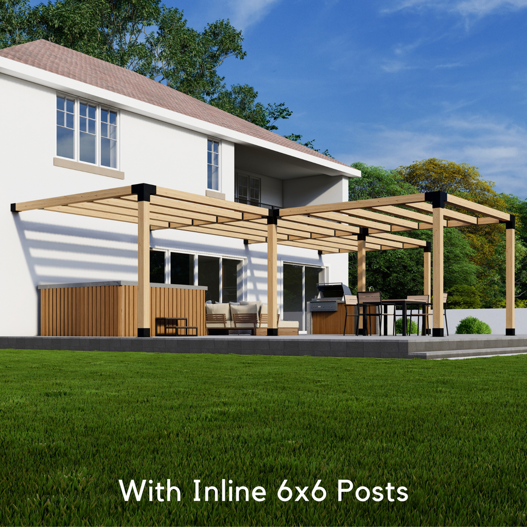 Kit for a Pergola Shaped Like a T - Any Size Up to 36' (Attached) x 24'
