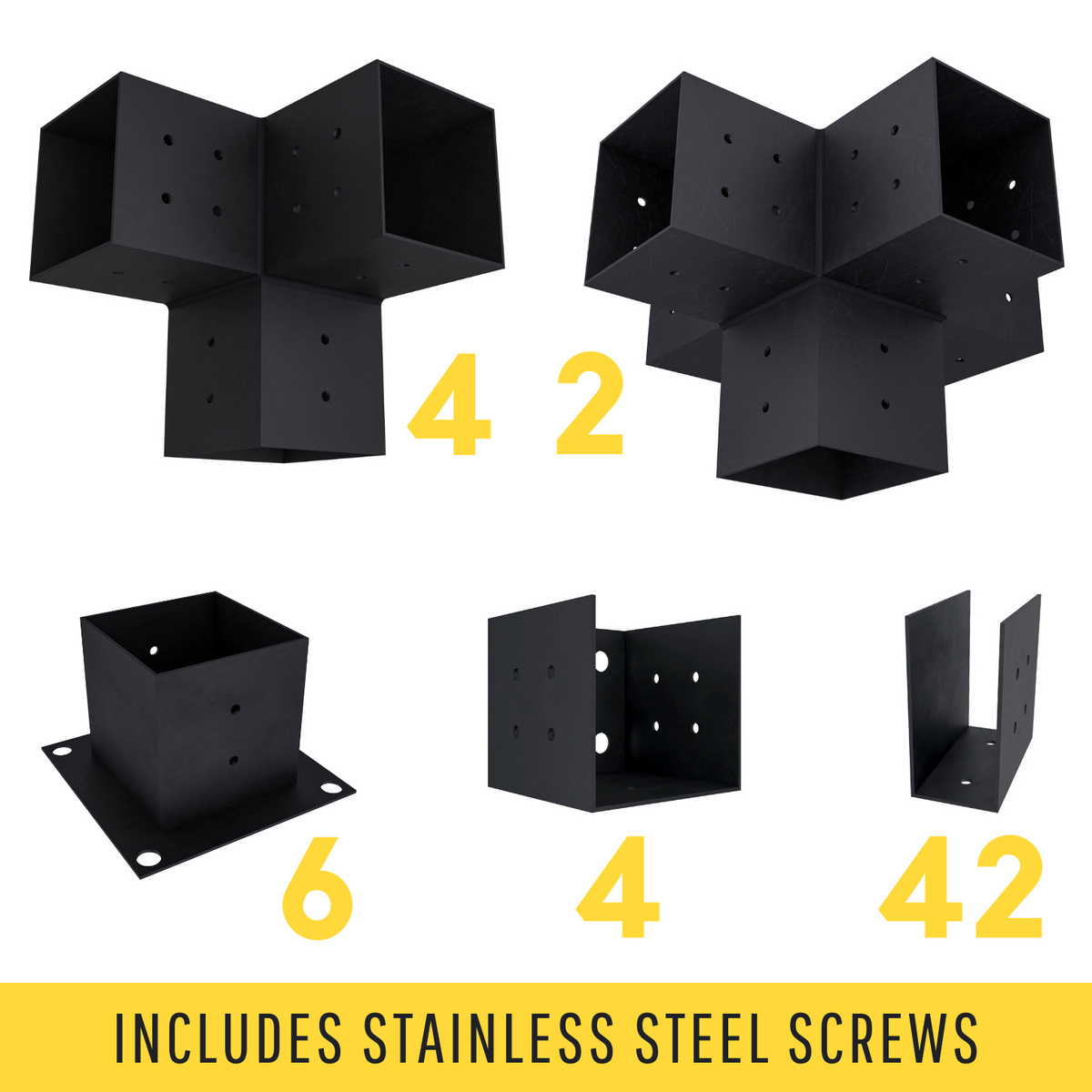 Kit for a T-Shape Pergola Attached to House - Any Size Up to 36' x 24'