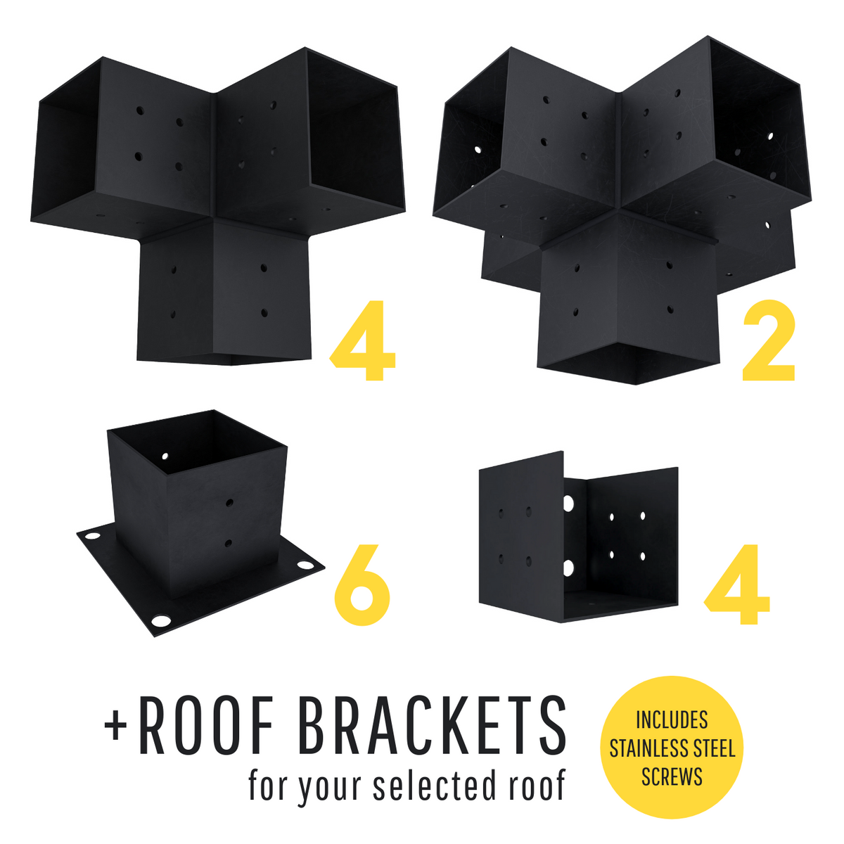 Kit for a T-Shape Pergola Attached to House - Any Size Up to 36' x 24'
