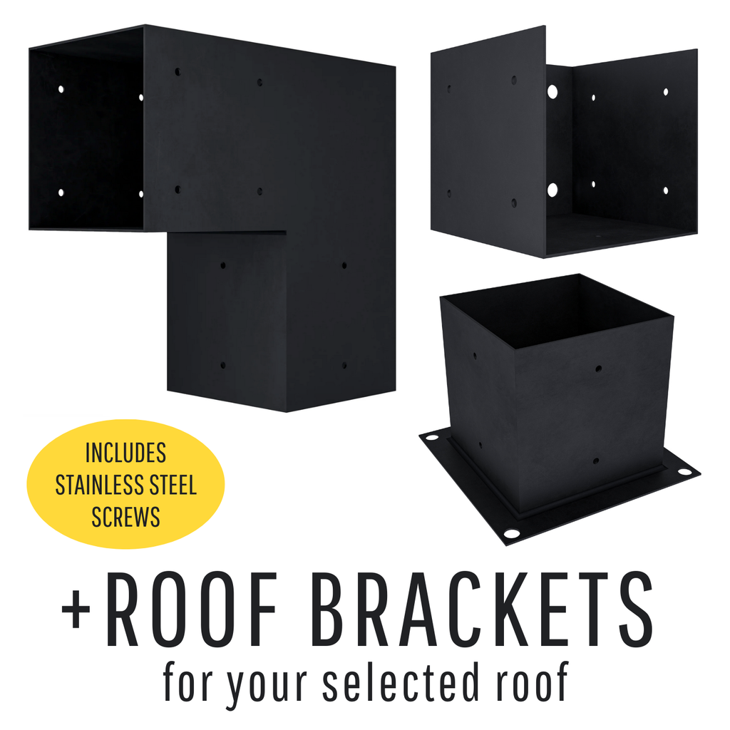 DIY Pergola Bracket Kit for an Attached Triangle Pergola With Roof Posts - Any Size Up to 12' x 12'